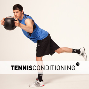 Alternating Single Leg Med Ball Trunk Rotations