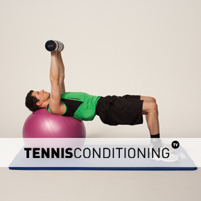 Physio Ball Supine Dumbbell Press